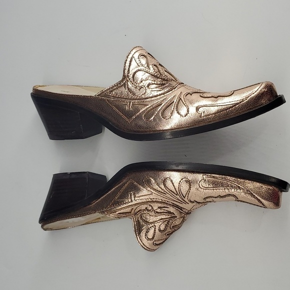 Jessica Bennett Mules JBoheme Western Glam Cowgirl Metallic 7.5 - Picture 11 of 12